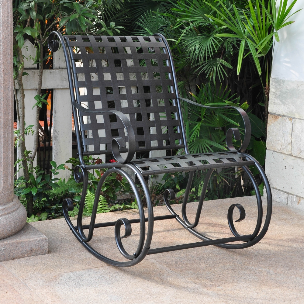 Steel Rocker Deails Mandalay Wrought Iron Rocker | DCG Stores