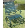 Diamond Lattice Iron Porch Rocker Chair - INTC-3486