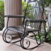 Tropico Wrought Iron Patio Rocker Chair in Black - INTC-3491