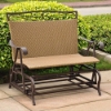 Valencia Iron and Wicker Double Patio Glider - INTC-4102-DBL