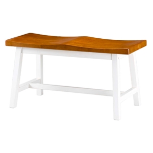 Saddle Seat Bench in Heritage Pearl and Oak 