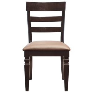 Black Java Ladderback Chair with Upholstered Seat 