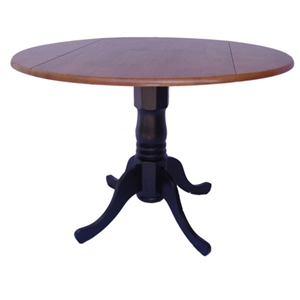 Round Dual Drop Leaf Pedestal Table - Multiple Colors 