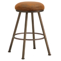 Alexander 26" Backless Swivel Counter Stool - Round Seat, Microfiber