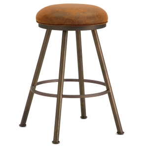 Alexander 26" Backless Swivel Counter Stool - Round Seat, Microfiber 