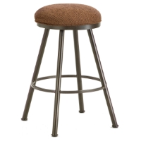 Alexander 30" Backless Swivel Bar Stool - Round Seat, Rust, Chenille