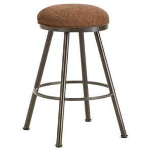 Alexander 26" Backless Swivel Counter Stool - Round Seat, Rust, Chenille 