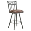 Alexander 30" Armless Swivel Bar Stool - X Motif, Lamp Black, Alligator Leather 