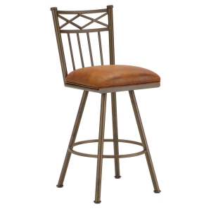 Alexander 30" Armless Swivel Bar Stool - X Motif, Microfiber 