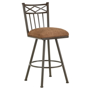 Alexander 30" Armless Swivel Bar Stool - X Motif, Rust, Chenille 