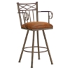 Alexander 26" Swivel Counter Stool - Armrests, X Motif, Microfiber 