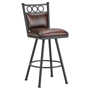 Waterson 26" Armless Swivel Counter Stool - Padded, Lamp Black, Alligator Leather 