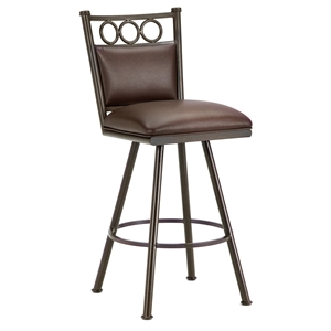 Waterson 26" Armless Swivel Counter Stool - Padded, Rust, Leather 