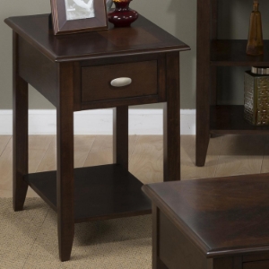 Merlot Chairside Table - 1 Drawer, 1 Shelf 