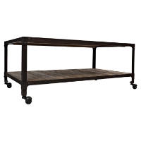Franklin Forge Cocktail Table - Casters, Shelf