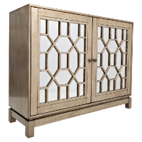 Casa Bella 50" Mirrored Console - Vintage Silver