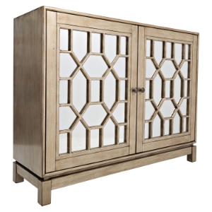 Casa Bella 50" Mirrored Console - Vintage Silver 