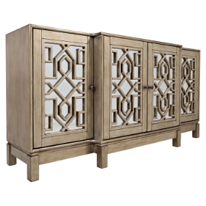 Casa Bella 70" Mirrored Console - Vintage Silver 