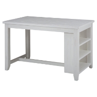 Madaket Counter Height Table - 3 Shelves Storage, White