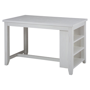 Madaket Counter Height Table - 3 Shelves Storage, White 