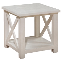 Madaket End Table - White, Reclaimed Pine