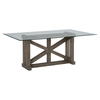 Hampton Sandblasted Trestle Dining Table - Glass Top - JOFR-872-78B78GKT