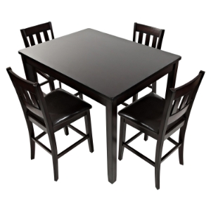 Dark Rustic Prairie 5 Pieces Counter Height Dining Set - Dark Brown 
