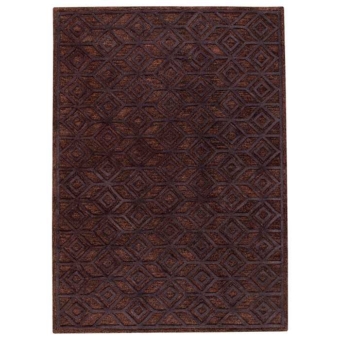 Amiya Hand Tufted Wool Rug in Chocolate Brown 