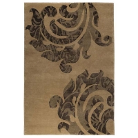 Babette Hand Knotted Wool Rug in Beige and Brown