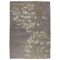 Babette Hand Knotted Wool Rug in Grey and Silver
