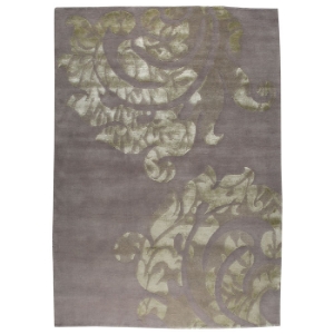 Babette Hand Knotted Wool Rug in Grey and Silver 