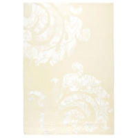 Babette Hand Knotted Wool Rug in Light Cream and White
