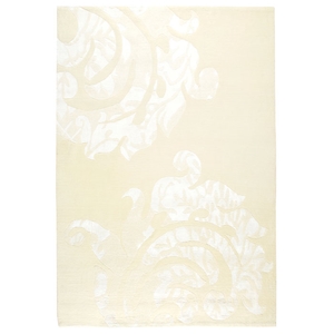 Babette Hand Knotted Wool Rug in Light Cream and White 