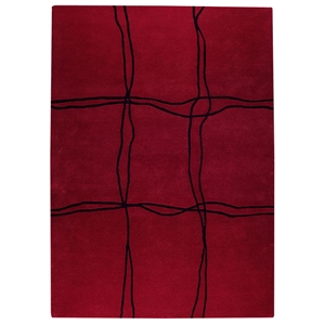 Caelyn Hand Tufted Wool Rug in Red 