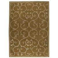 Capri Olive Green Hand Tufted Rug with Twisted New Zealand Wool