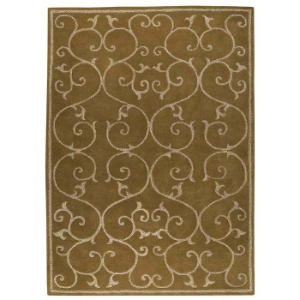 Capri Olive Green Hand Tufted Rug with Twisted New Zealand Wool 