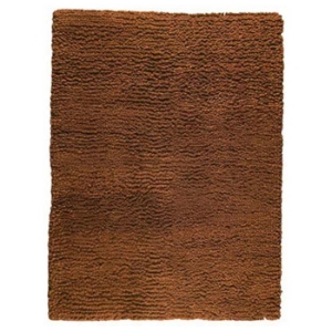 Ceres Hand Woven Wool Rug in Rust Brown 