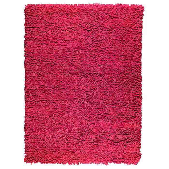 Ceres Hand Woven Wool Rug in Dark Pink 
