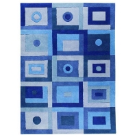 Carley Hand Tufted Wool Rug in Blue