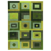 Carley Hand Tufted Wool Rug in Green