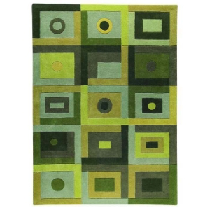 Carley Hand Tufted Wool Rug in Green 