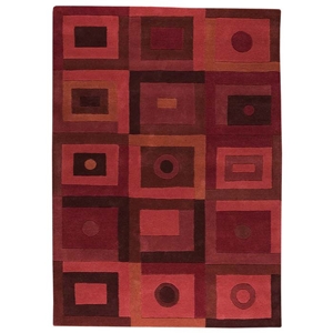 Carley Hand Tufted Wool Rug in Red 