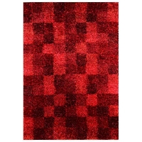 Daley Hand Woven Shaggy Rug in Wine Red