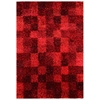 Daley Hand Woven Shaggy Rug in Wine Red 