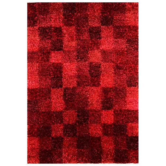 Daley Hand Woven Shaggy Rug in Wine Red 