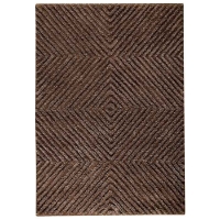 Diamond Hand Tufted Wool and Linen Rug in Brown