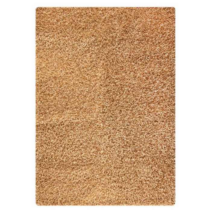 Evonne Hand Woven Polyester Shaggy Rug in Beige 
