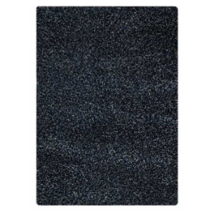 Evonne Hand Woven Polyester Shaggy Rug in Dark Blue 