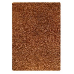Evonne Hand Woven Polyester Shaggy Rug in Gold 