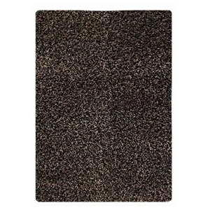 Evonne Hand Woven Polyester Shaggy Rug in Licorice 